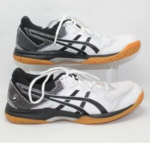 Asics Gel-Rocket 9 Womens 11 White Black Volleyball Shoes 1072A034 Gum Sole